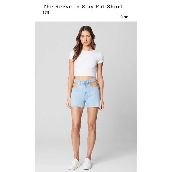 NWT! Blank NYC The Reeve In Stay Put Cut Out Hi Rise Short - Size 25 - Picture 9 of 14
